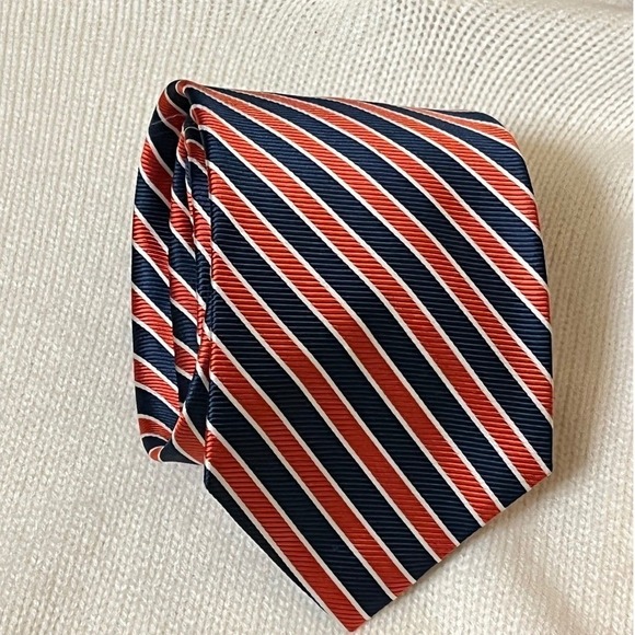 Brooks‎ Brothers Basics Silk Necktie Red Blue White Stripe Formal Shiny Premium